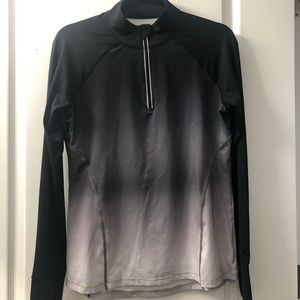 Black/gray ombré long sleeve workout top